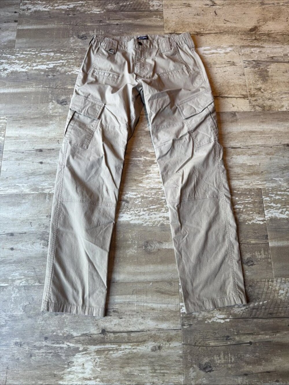 CQR Ripstop Cargo Pants Water Repellent Pockets Tan Khaki Men’s 32x34